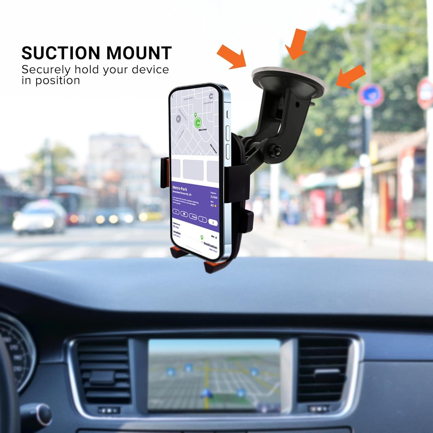 Armor All Universal Smartphone Mount with Dashboard, Windshield and Air Vent Mounting Systems, Great for Phone Calls and GPS