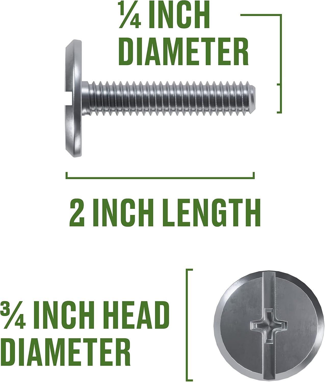 Stainless Steel 1/4" x 2" Hex Head Hurricane Bolt