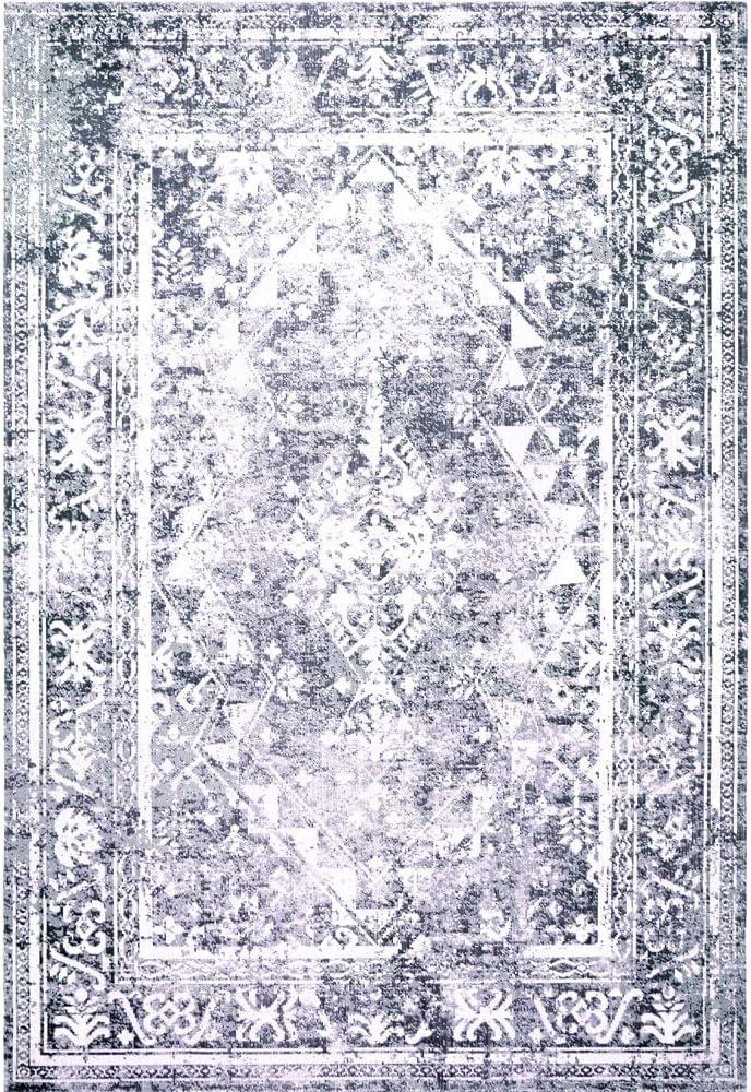 Nicole Miller New York Patio Sofia Ivy Distressed Indoor/Outdoor Area Rug, Navy Blue/Ivory