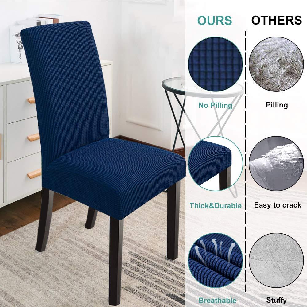 Chair Covers for Dining Room 4 Pack Navy Blue Chair Covers Super Fit Washable Kitchen Chair Protector Cover for Dining Room, Hotel, Ceremony