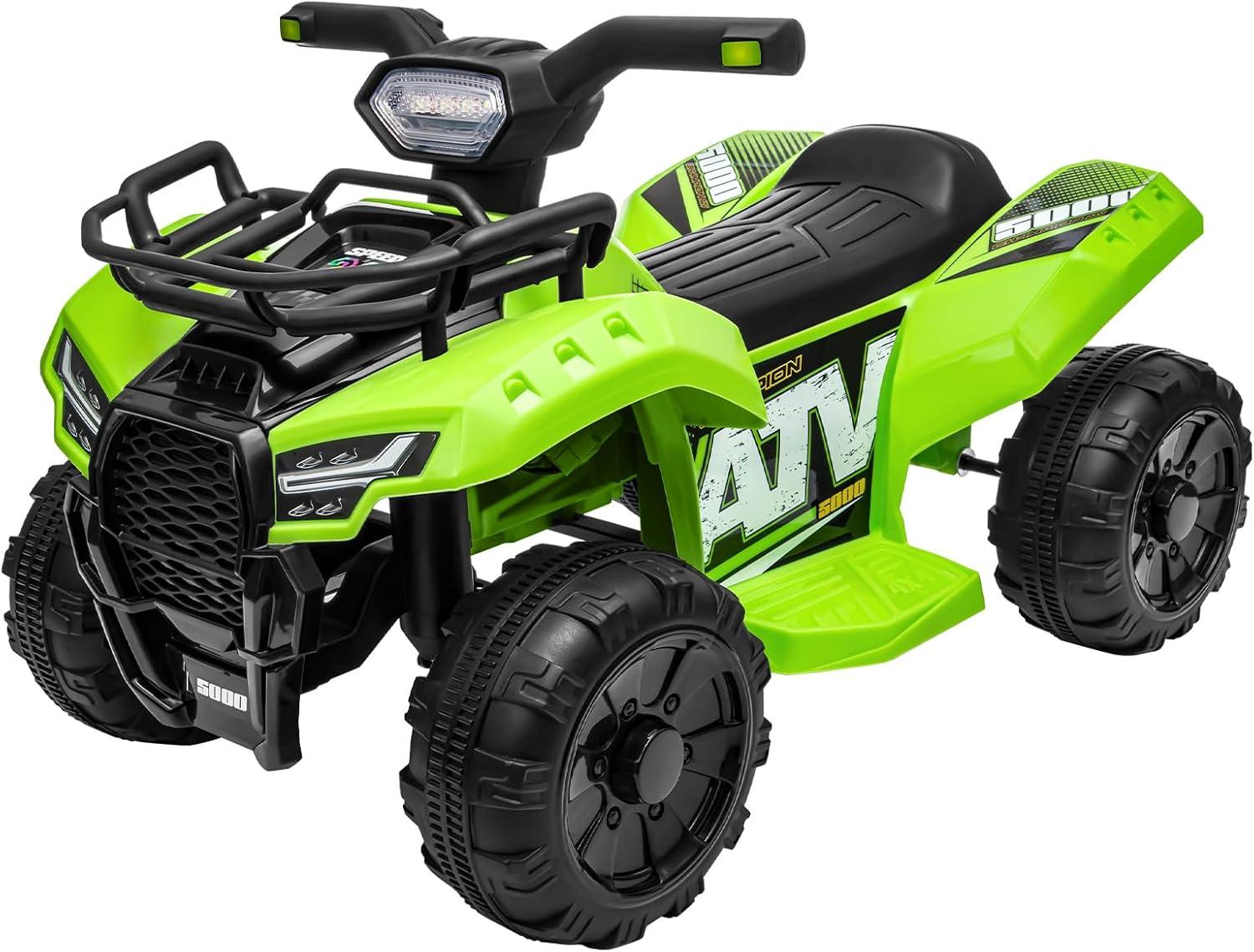 Canddidliike 6 V ATV Quad Powered Ride-On Toy with MP3 and LED Headlights