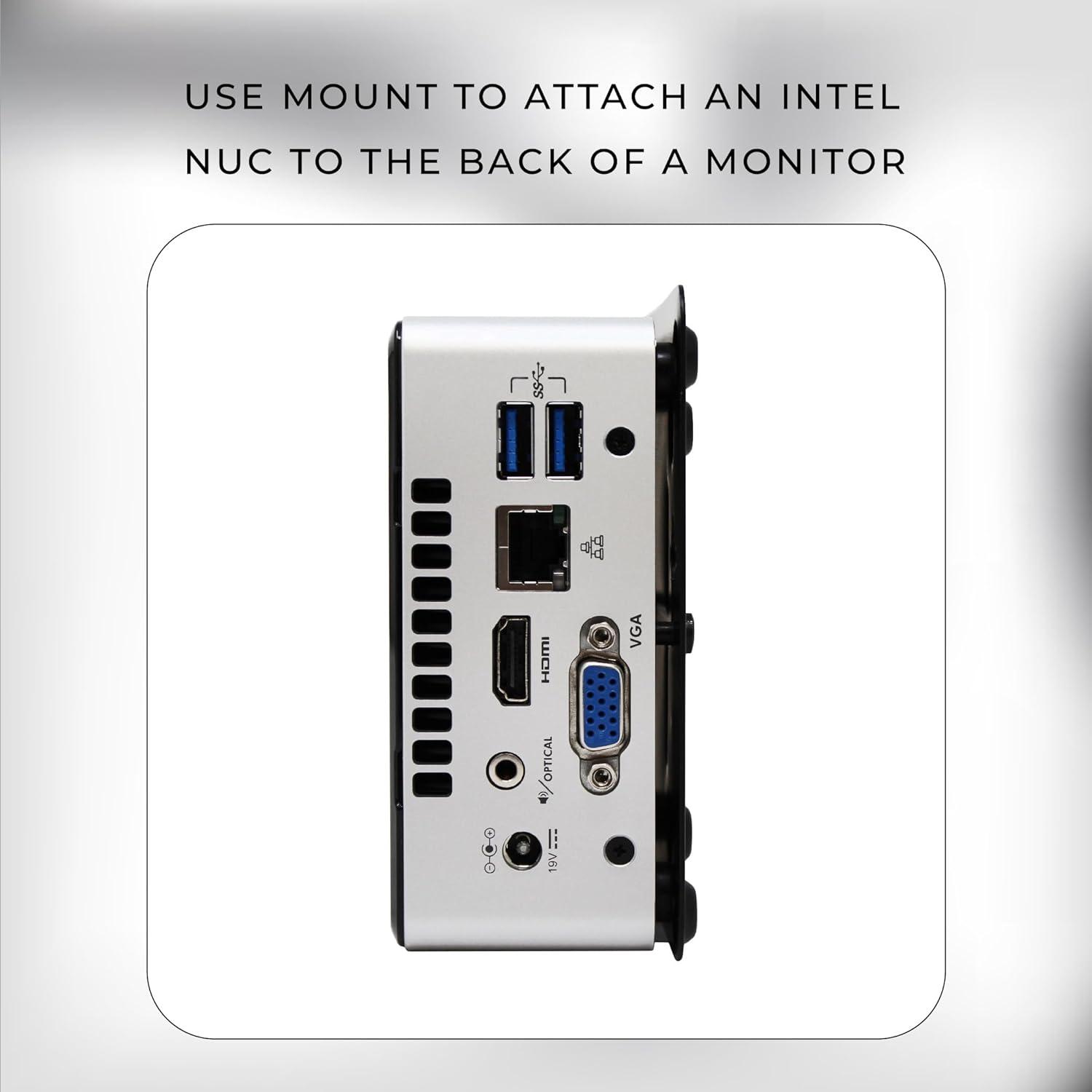 Black Steel VESA Wall Mount Bracket for Intel NUC