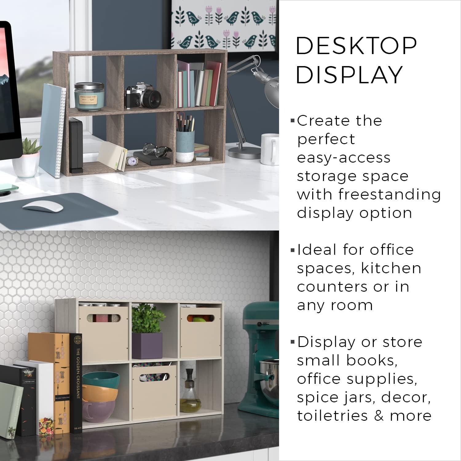 Mini 6-Cube Desktop or Wall Mounted Bookcase