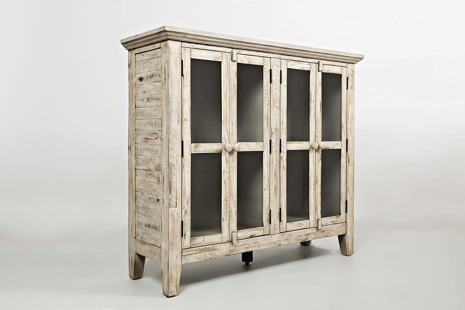 Jofran Rustic Shores 48" Coastal Distressed Acacia Four-Door Accent Cabinet