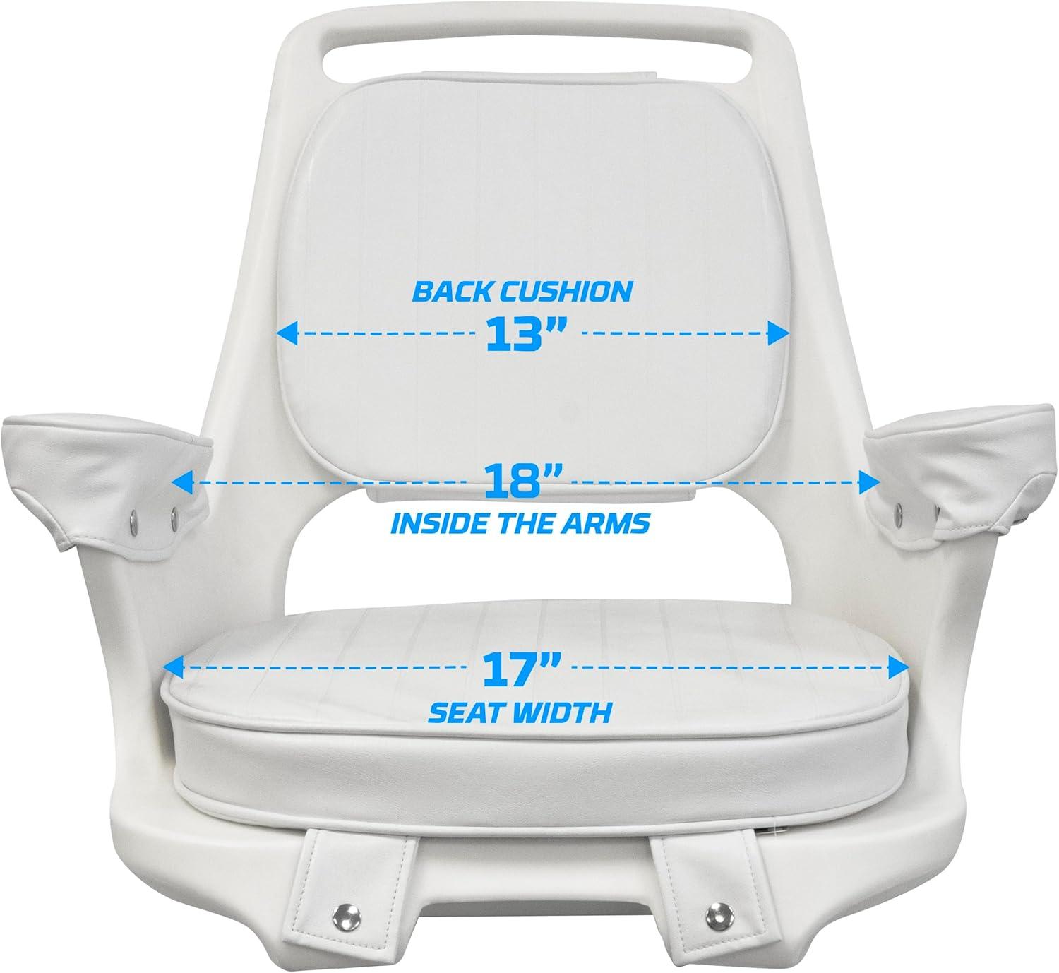 Wise 8WD1007-3-710 Captain's Chair with Cushion Set and Mounting Plate Boat Seats