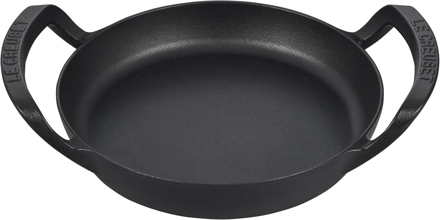 10" Black Enameled Cast Iron Skillet with Raised Handles