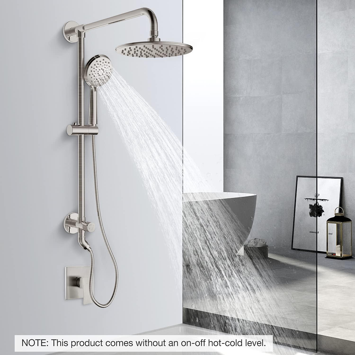 Nickel Adjustable Rain and Handheld Shower System