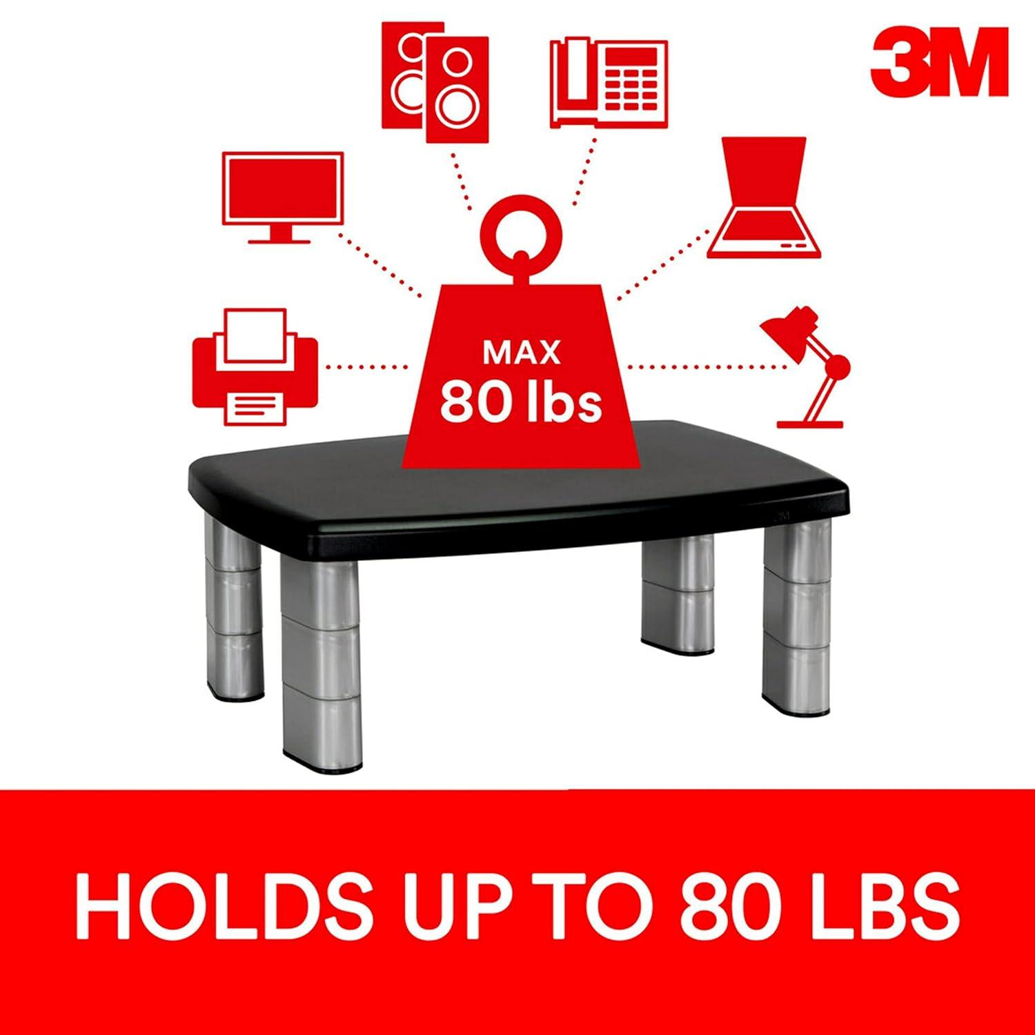 3M 3M Adjustable Height Monitor Stand Plastic Stackable Monitor Stand