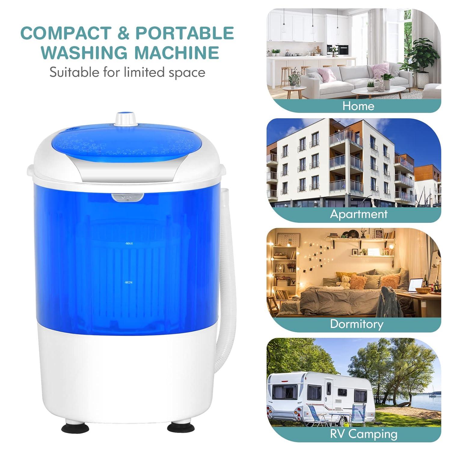 Costway 5.5lbs Portable Mini Compact Washing Machine Electric Laundry Spin Washer Dryer Blue