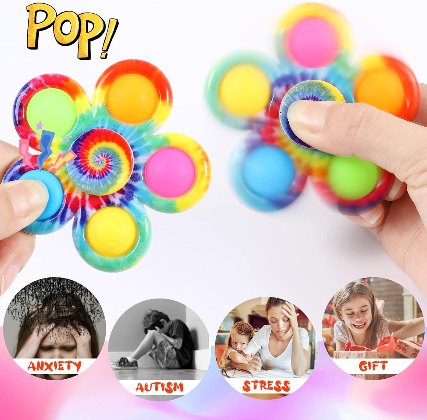 Gigilli 24 Pack Party Favors Fidget Spinners for Kids 4-8 8-12, Goodie Bags Stuffers for Kids 3-5, Pop Mini Fidget Toys Bulk ADHD Classroom Prizes, Toddler Birthday Party Gifts, Adult Anxiety Toys