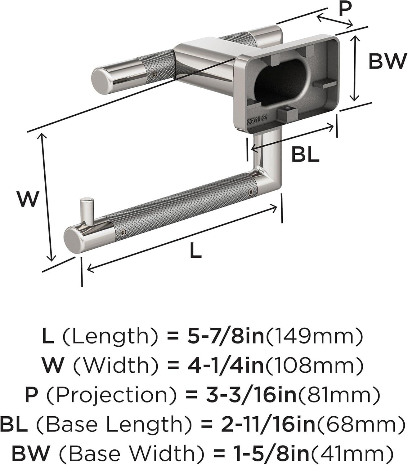 Amerock Esquire Wall Mounted Single Post Toilet Paper Holder