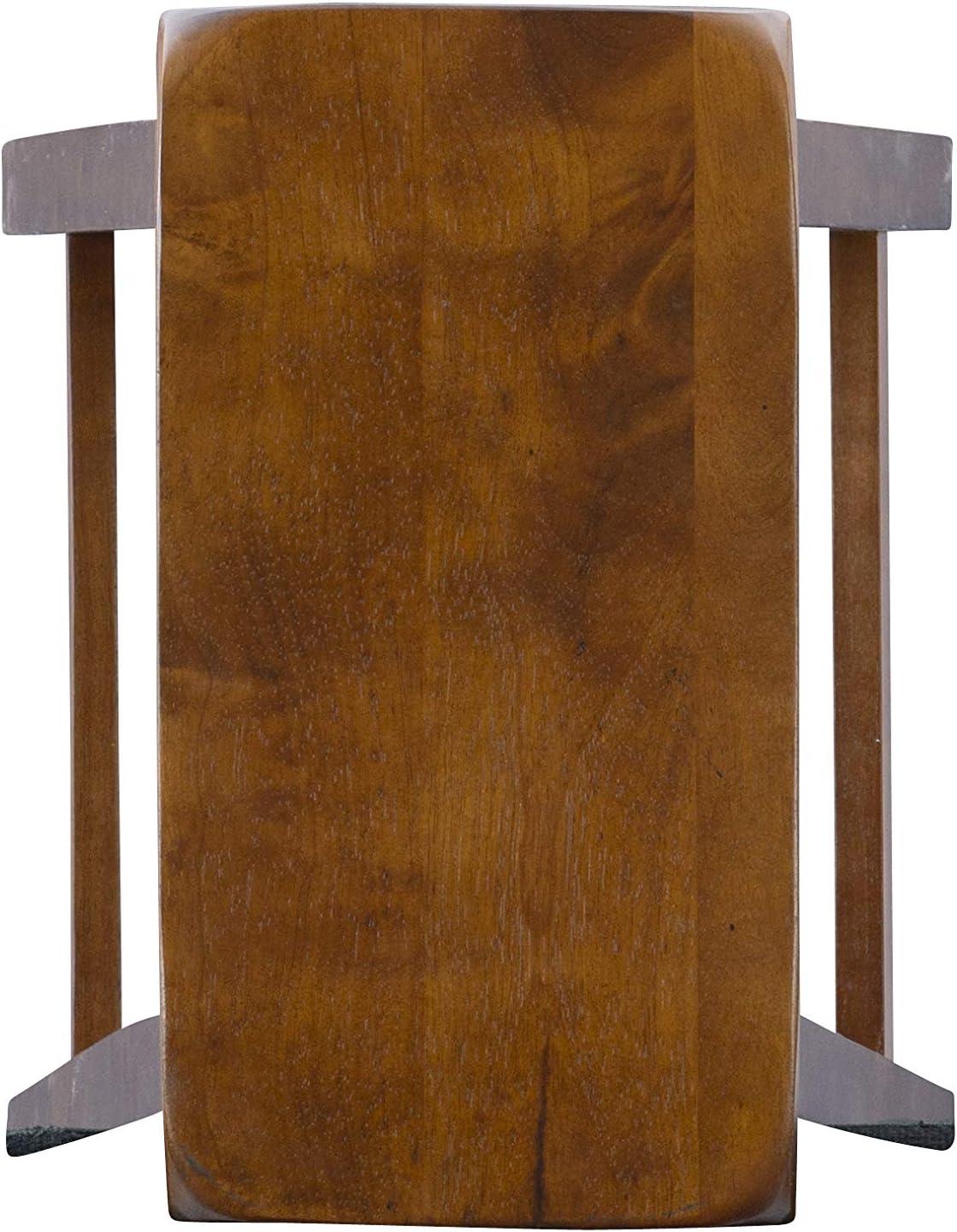 Linon Beamon 29" Sturdy Wood Backless Saddle Seat Bar Stool in Honey Brown