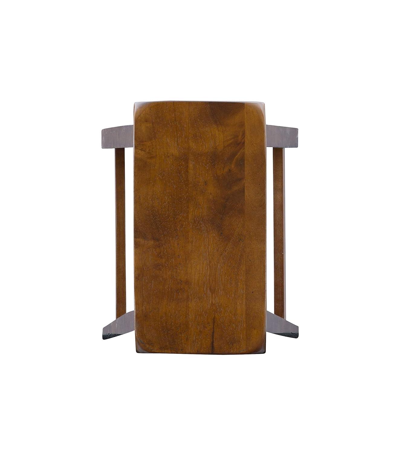 Linon Beamon 29" Sturdy Wood Backless Saddle Seat Bar Stool in Honey Brown