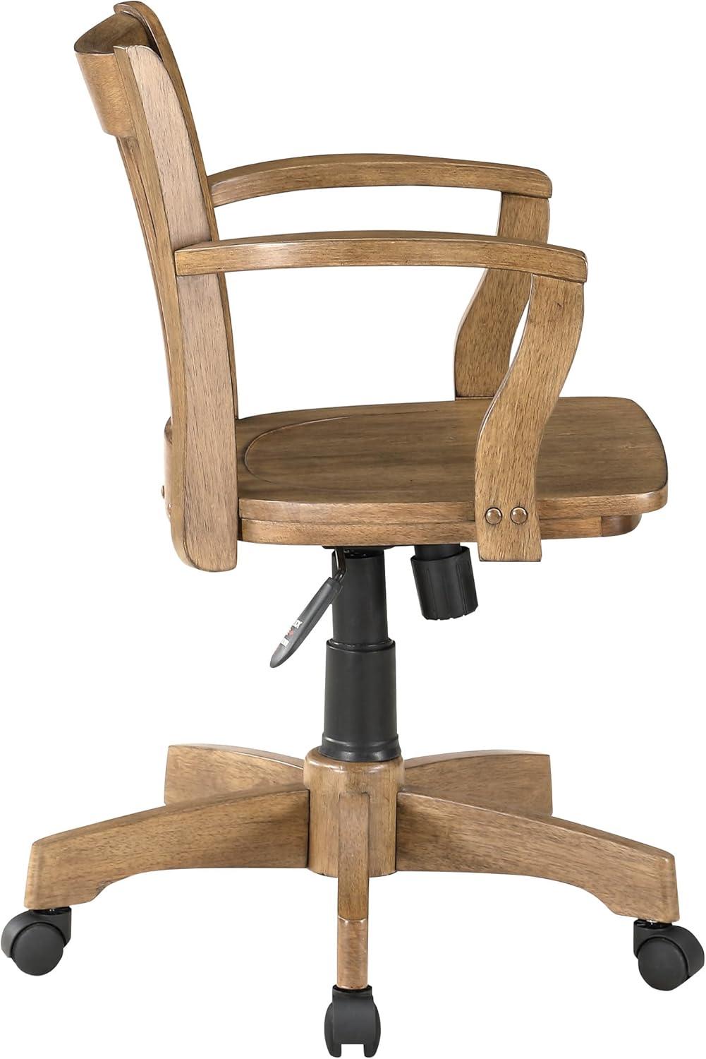 OSP Home Furnishings Deluxe Wood Bankers Offcie Chair in Fruit Wood Finish