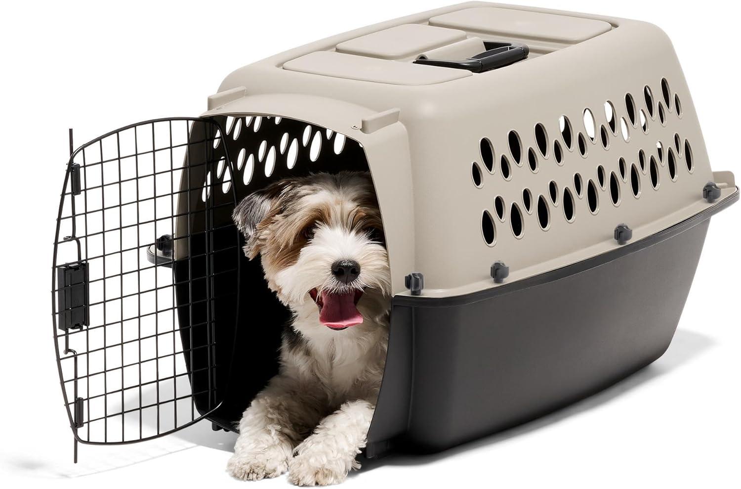 Taupe and Black Airline Approved 24" Dog Kennel