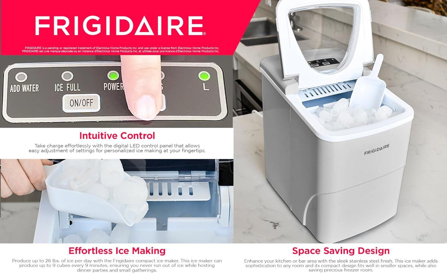 Frigidaire Small Appliances Frigidaire Small Appliances 26 Lb. Daily Production Cube Ice Freestanding Ice Maker