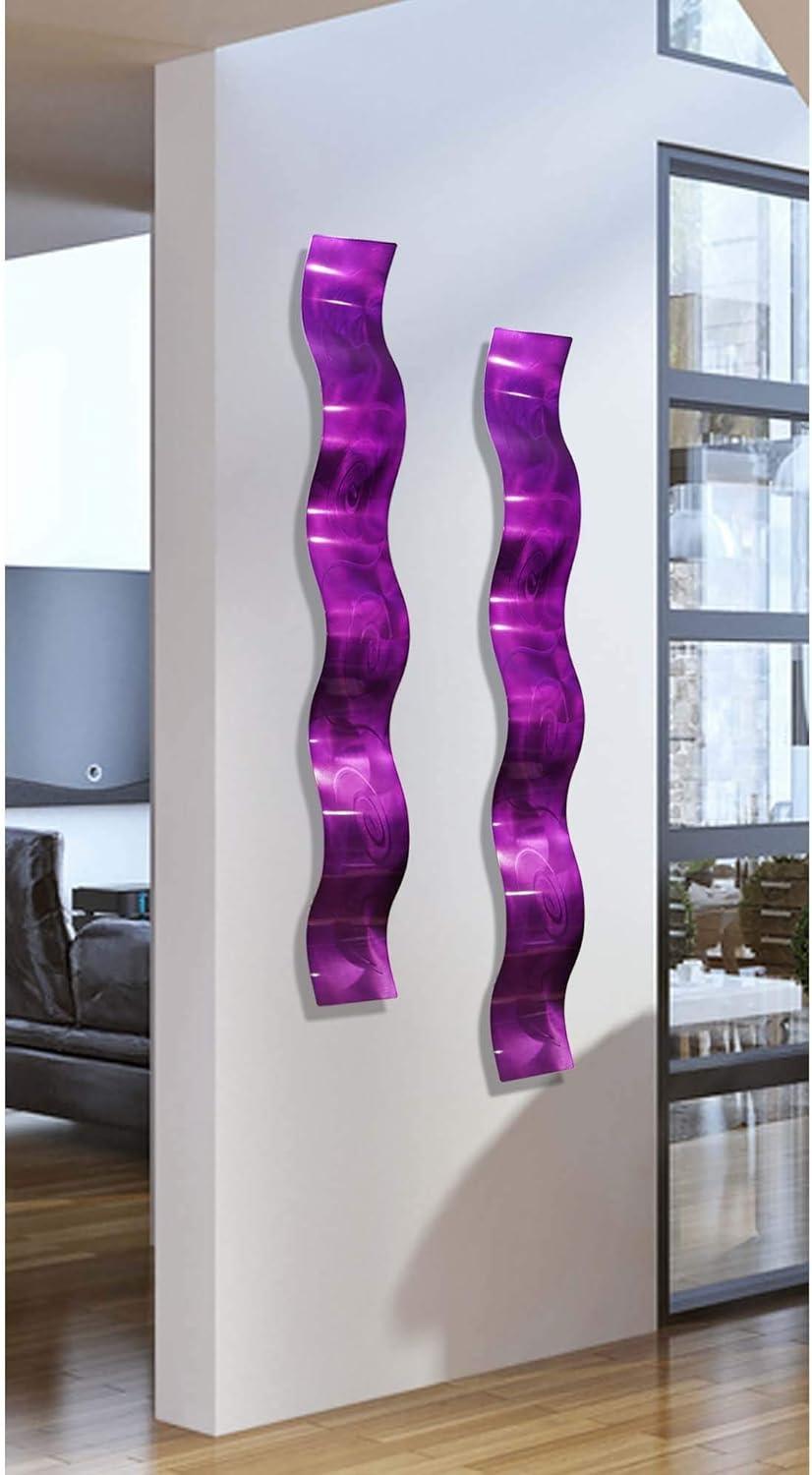 Handmade Modern Abstract Wall Decor on Metal (Set of 2)