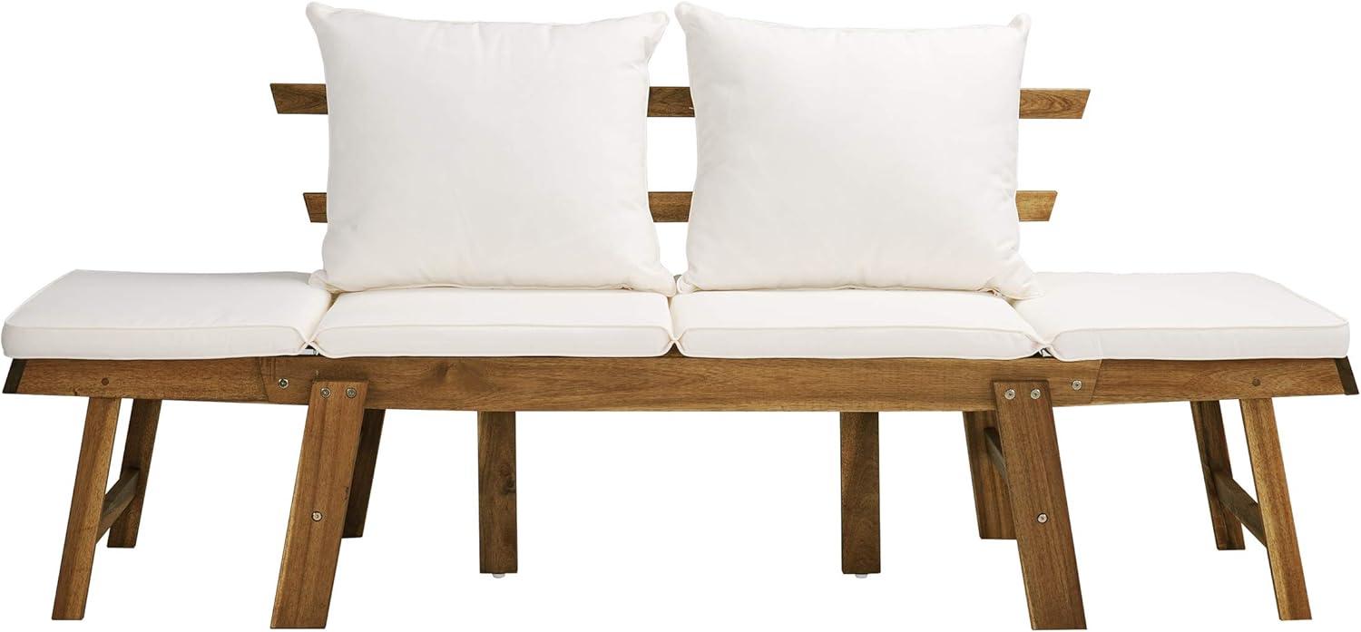 Holly & Martin Dolavon Outdoor Convertible Lounge Chair - Natural with Cream Cushions - SEI