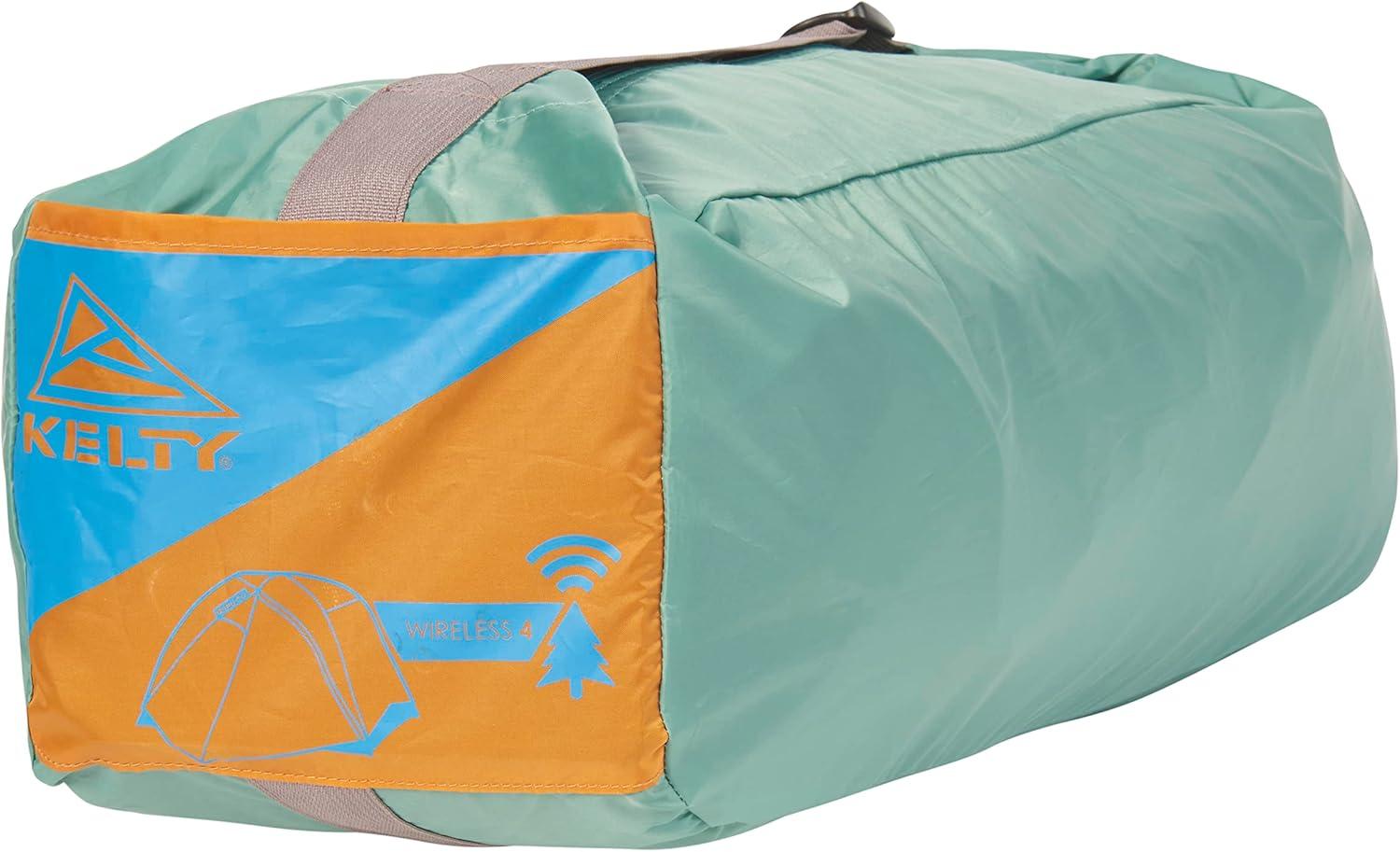 Orange and Teal 4-Person Three Season Dome Tent with Carry Bag