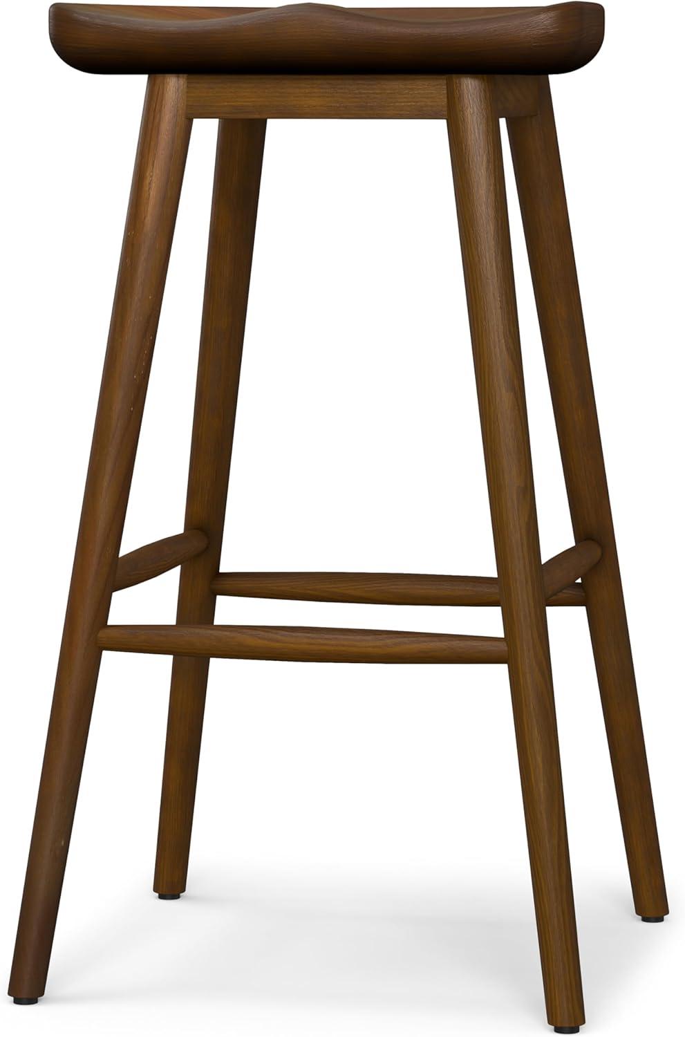 Teagan Dark Walnut 30" Backless Wood Bar Stool