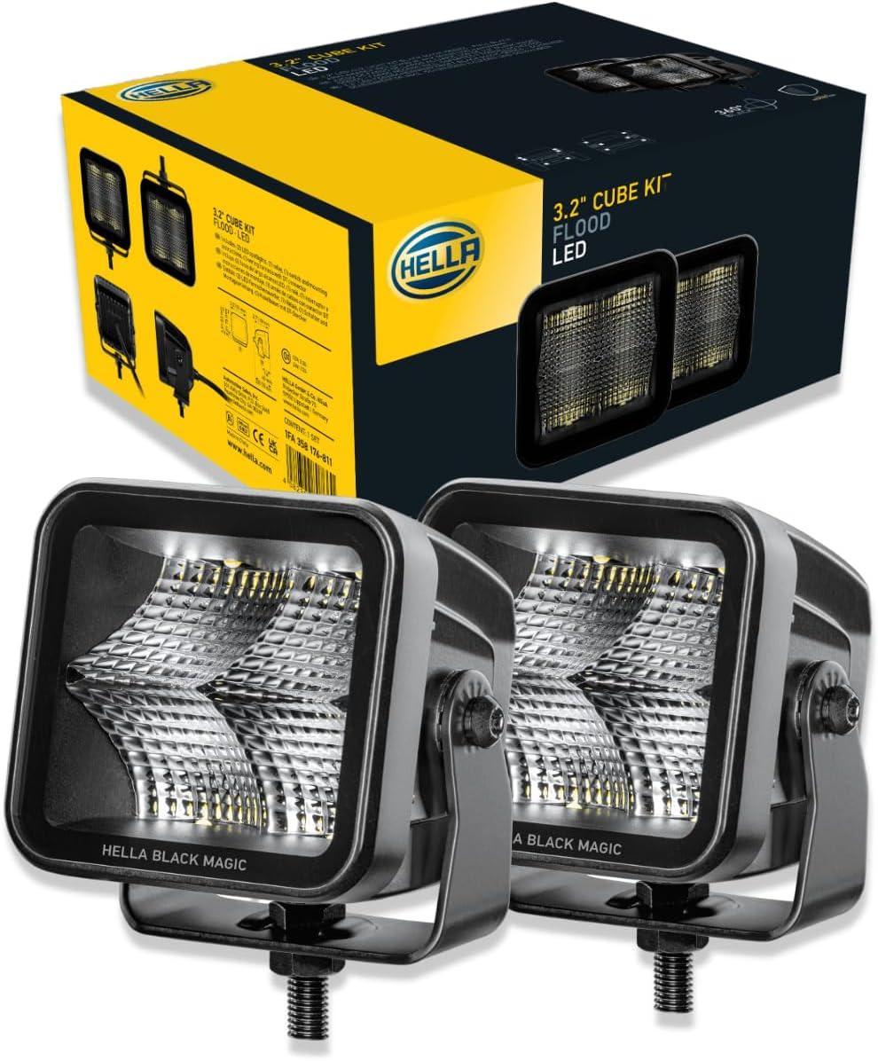 Hella Black Magic 3.2 Inch LED Flood Light Kit