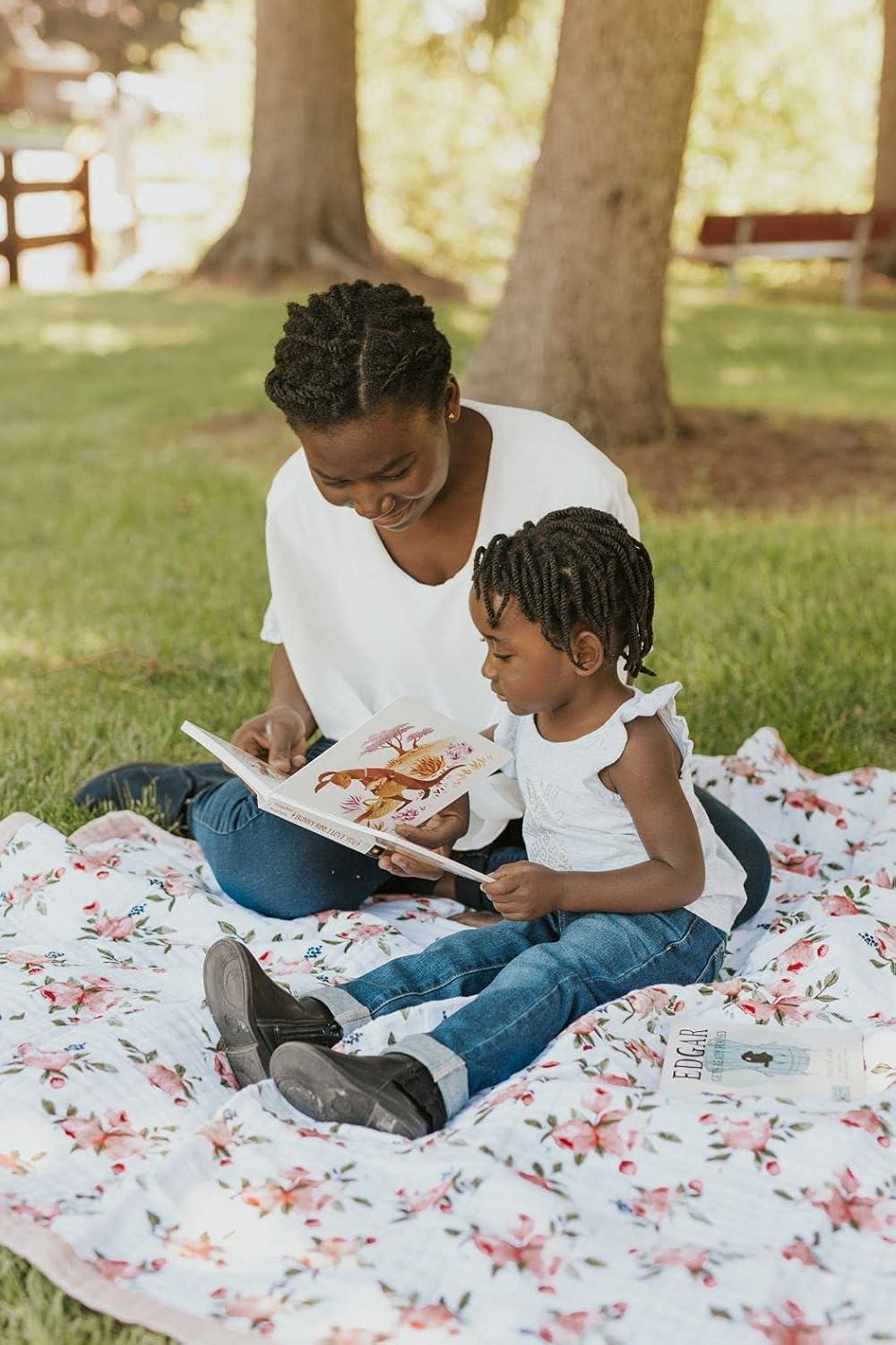 Watercolor Roses Cotton Muslin Reversible Toddler Quilt
