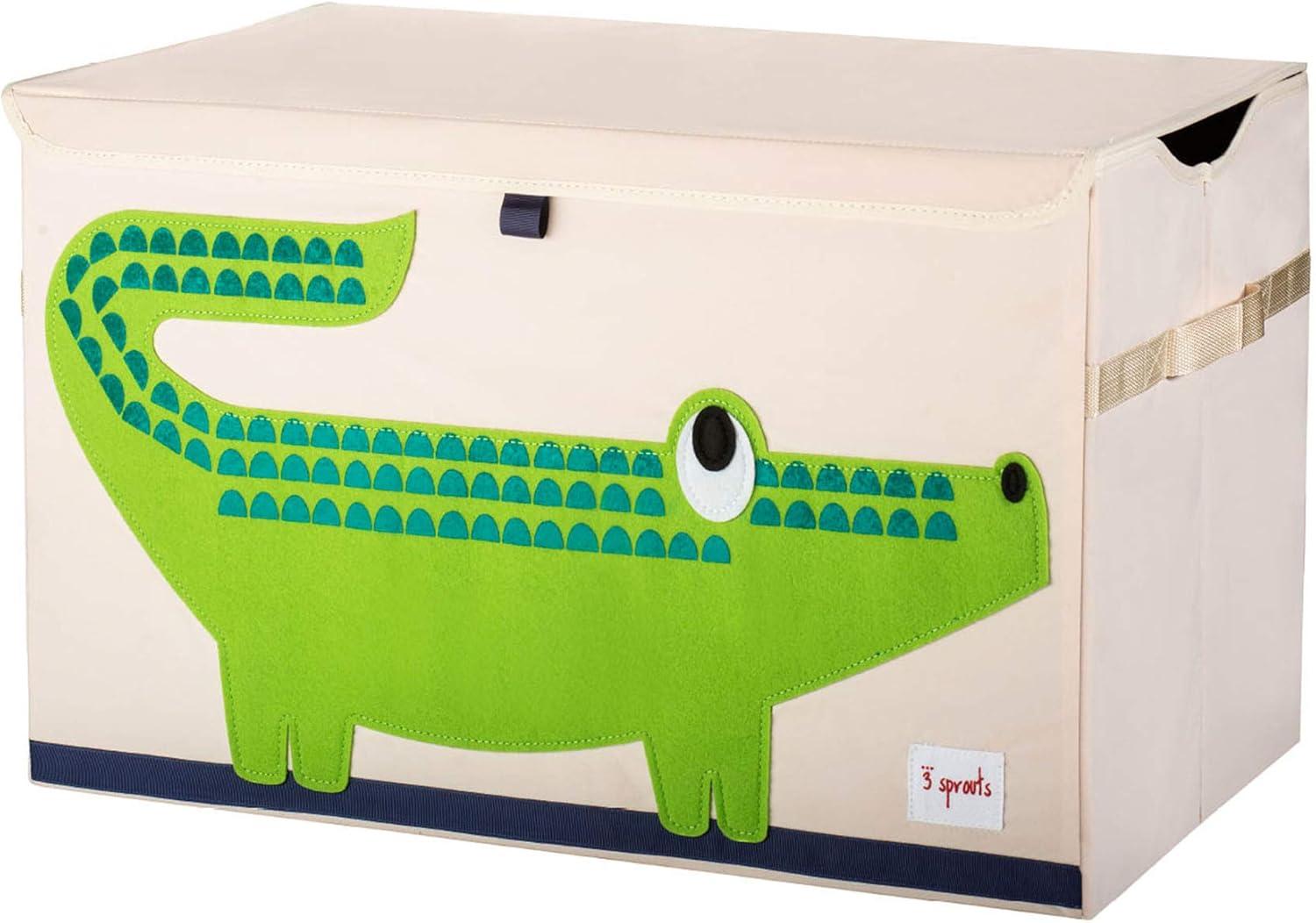 3 Sprouts 3 Sprouts  - Toy Chest Storage Box for Kids Playroom, Crocodile