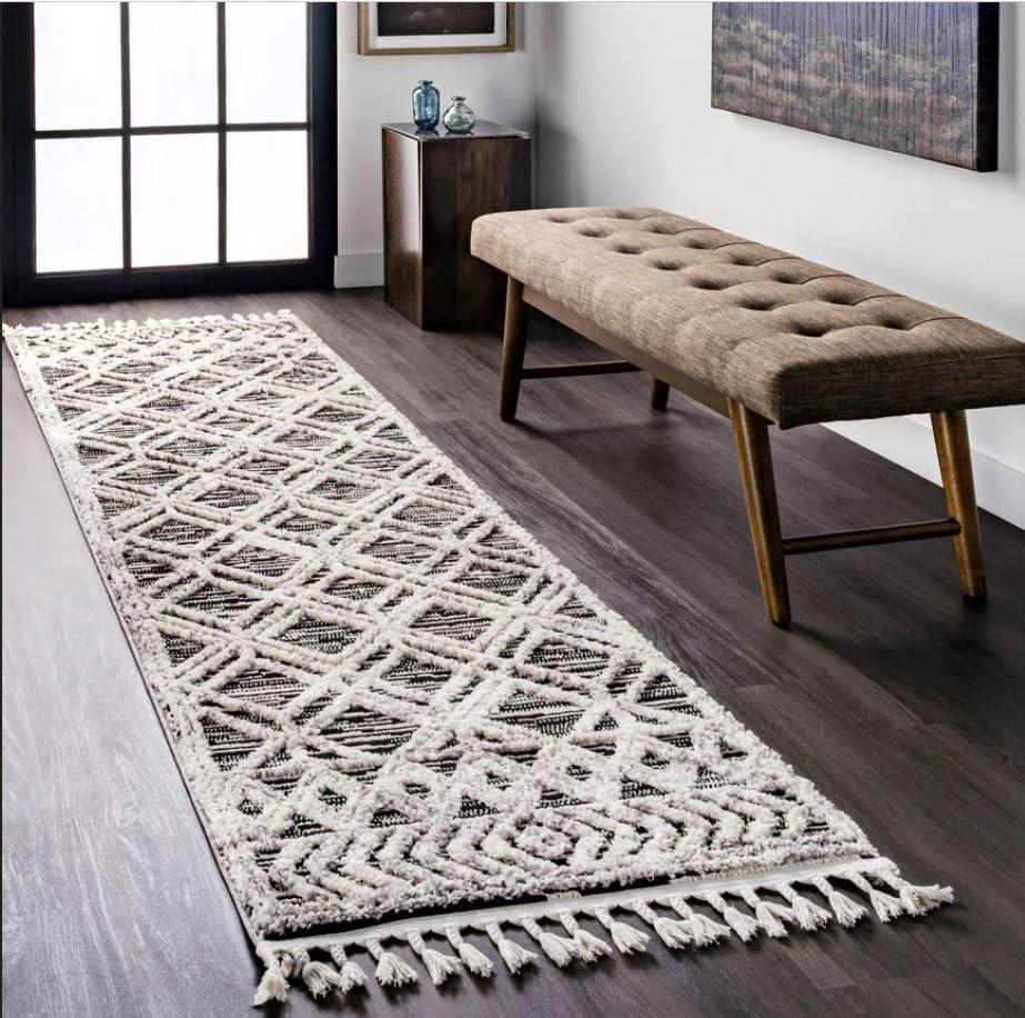 nuLOOM Ansley Moroccan Lattice Tassel Area Rug