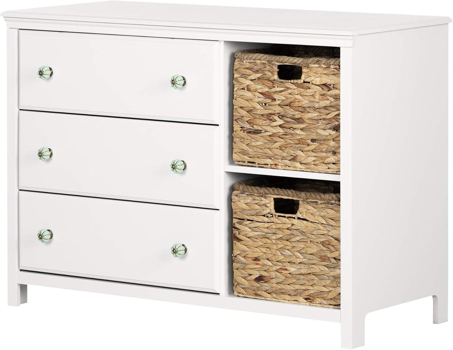 South Shore Cotton Candy 3-Drawer Dresser with Baskets