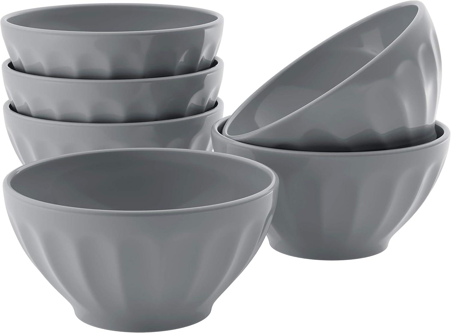 Kook Ceramic Cereal Bowls, 24 oz, Set of 6