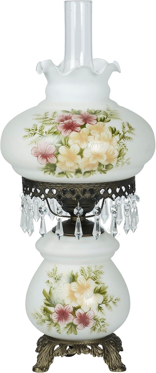 Abigail 24" Handpainted Floral Hurricane Table Lamp