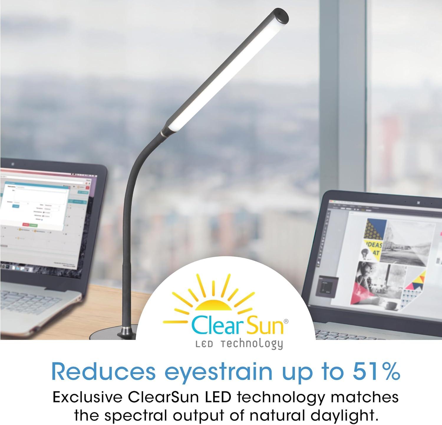 OttLite OttLite Strive LED Desk Lamp with USB, Flexible Neck, 3 Brightness Settings with Touch Controls