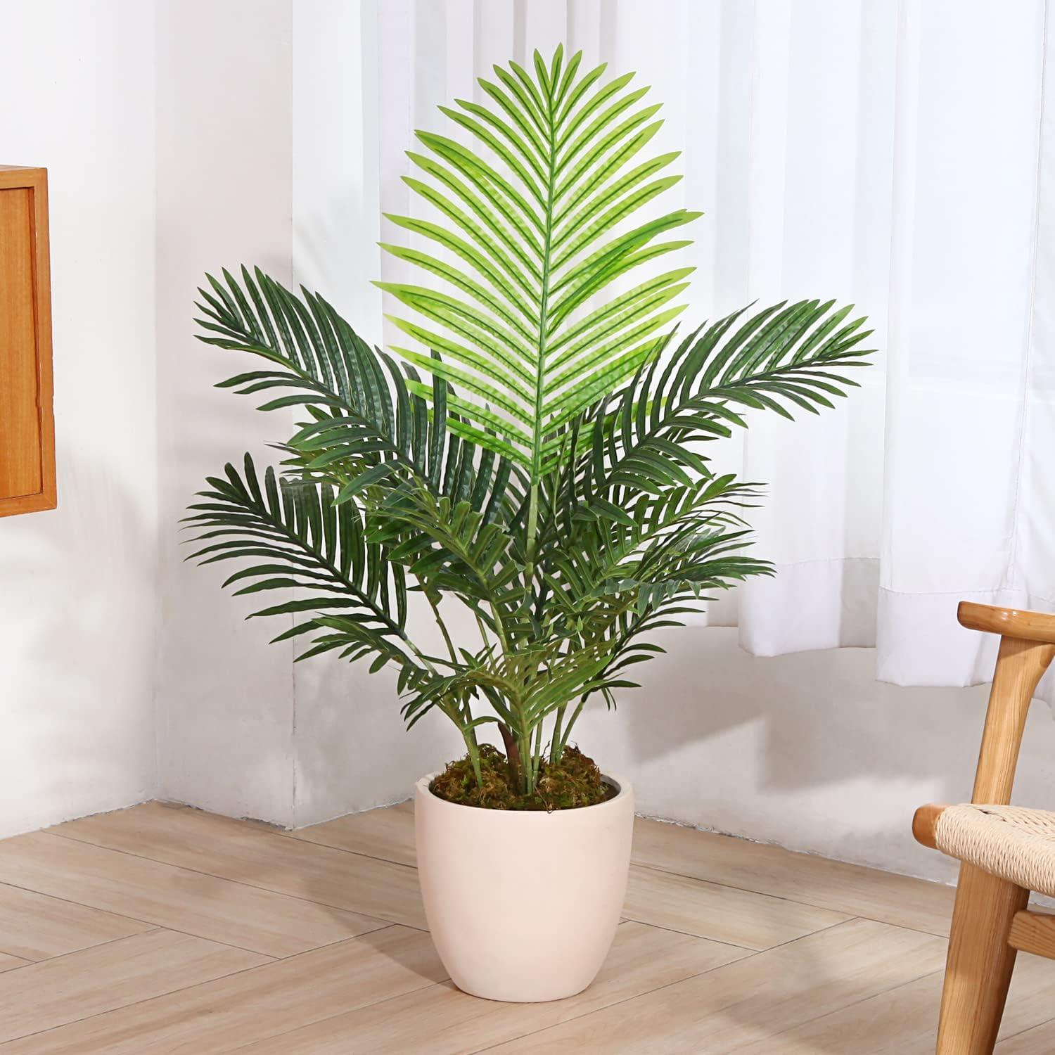 Lifelike Majesty Palm 3ft Silk Potted Plant for Indoor/Outdoor Decor