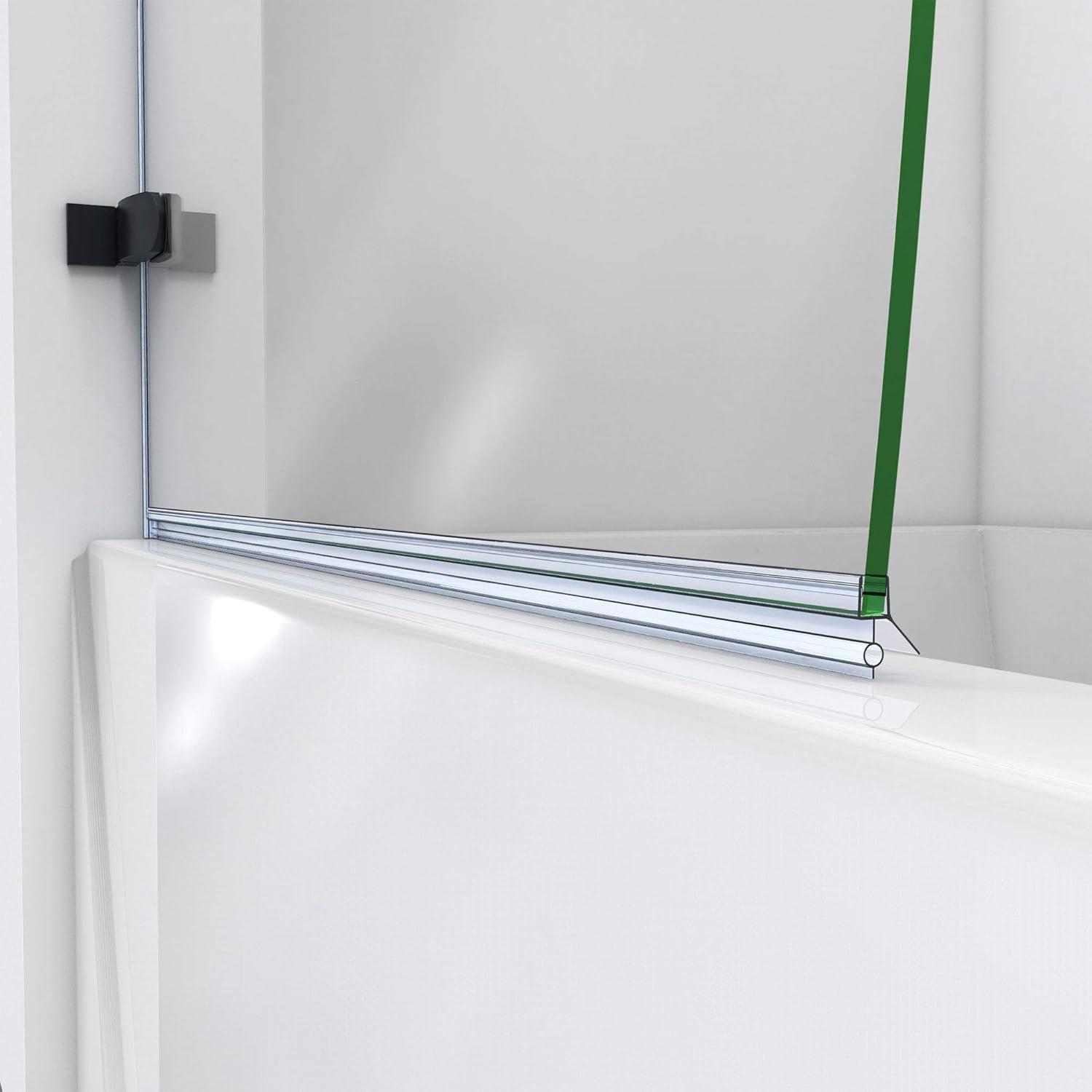 DreamLine Aqua Uno 34 in. W x 58 in. H Frameless Hinged Tub Door in Chrome