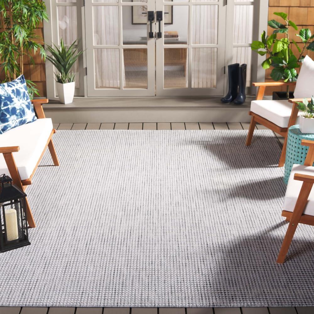 Courtyard CY8022 Power Loomed Indoor and Outdoor Area Rug - Grey/Navy - 8'x10' - Safavieh