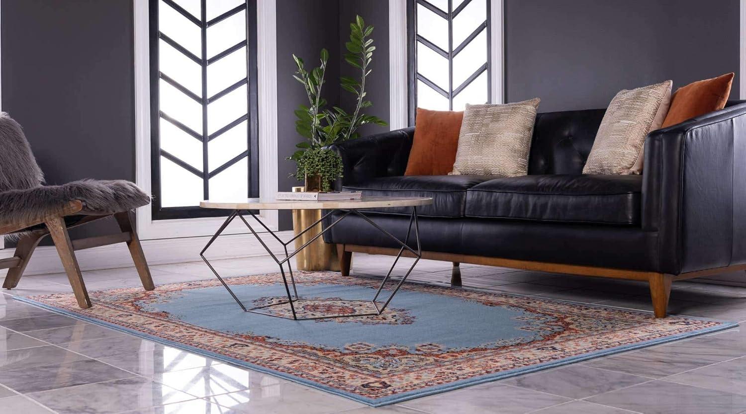 Handmade Terracotta Medallion 7' x 10' Easy Care Rug