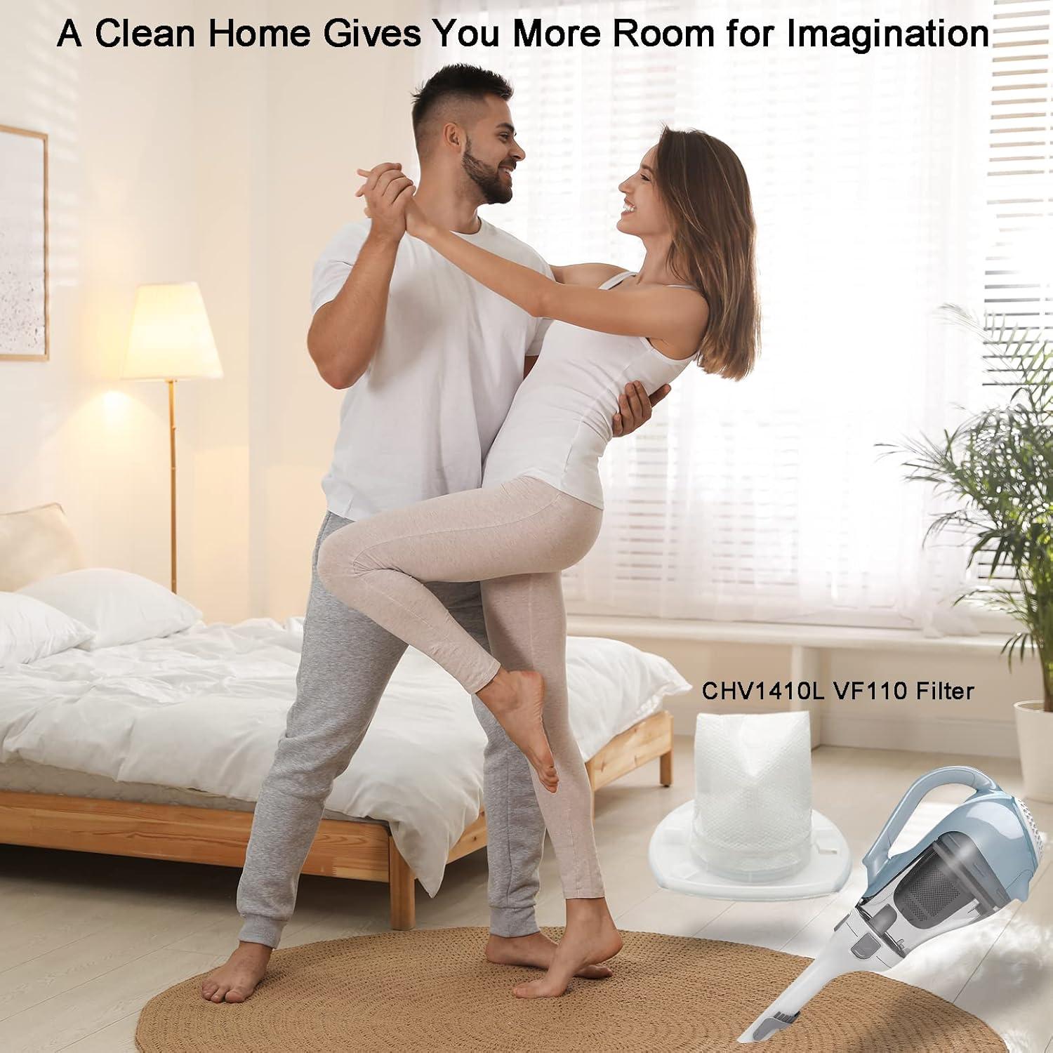 6 Pack Replacement Filter Compatible with Black & Decker Hand Vacuum Cordless Vacuum VF110 CHV1410L, CHV1410, CHV9610, CHV1210, CHV1410B, CHV1510, BDH2000L