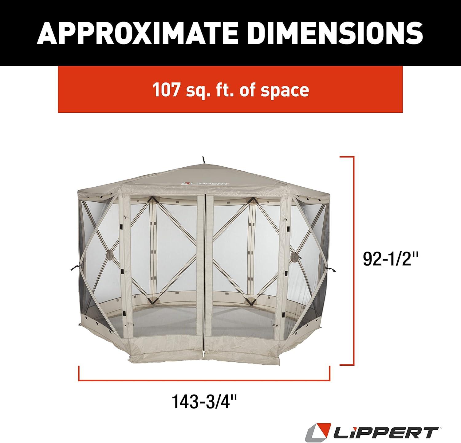 Beige 12' x 12' Pop-Up Gazebo Tent with Mesh Panels