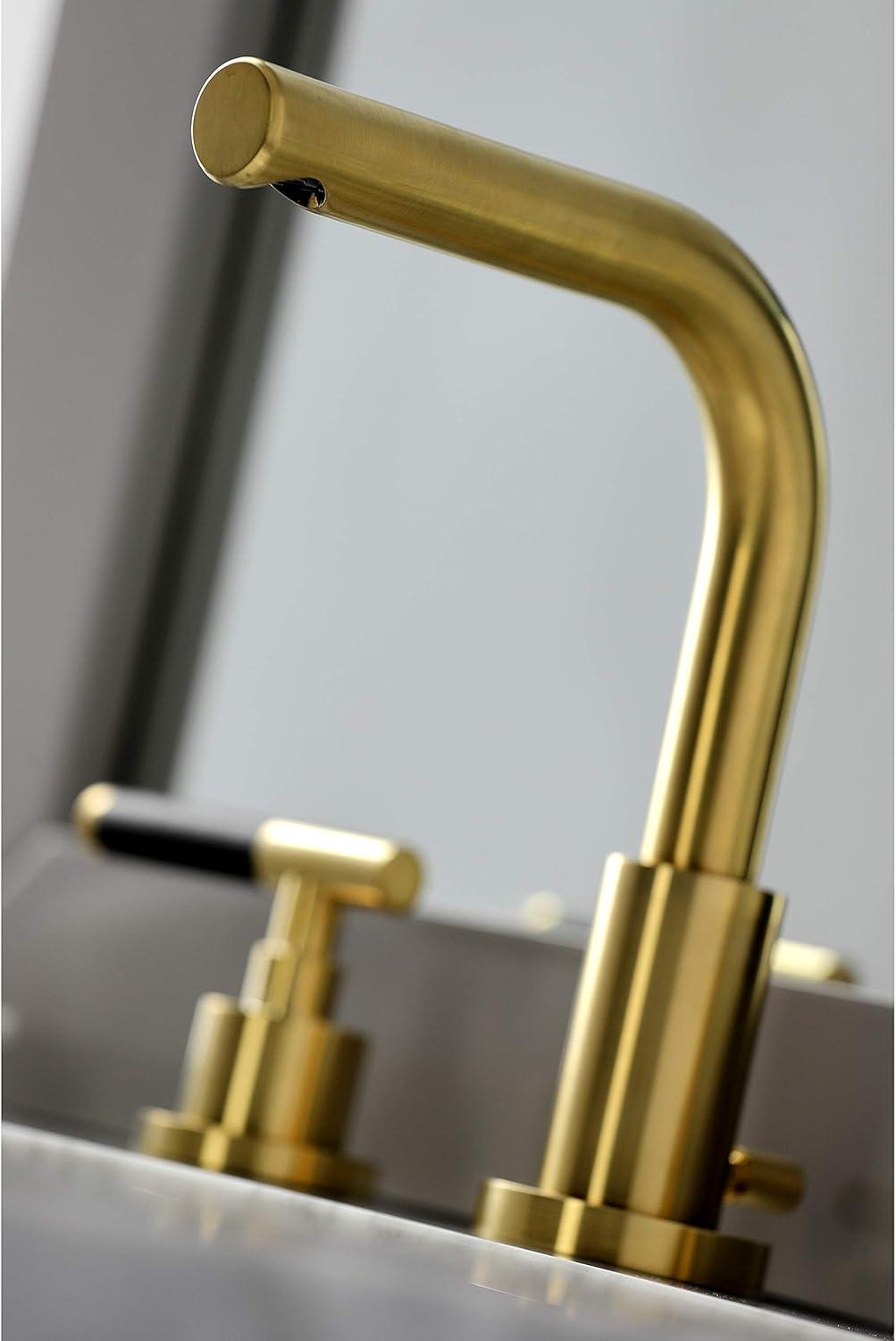 Kingston Brass Kaiser Two-Handle 3-Hole Deck Mount Widespread Bathroom Faucet with Brass Pop-Up Drain