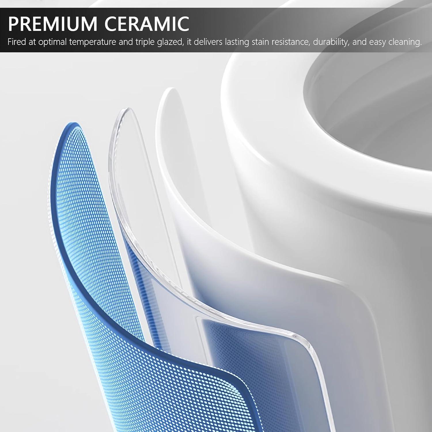 Liberty Compact Toilet, Modern One-Piece Round Toilet with Dual Flush, Easy Cleaning Fully Skirted Design(Seat Included)