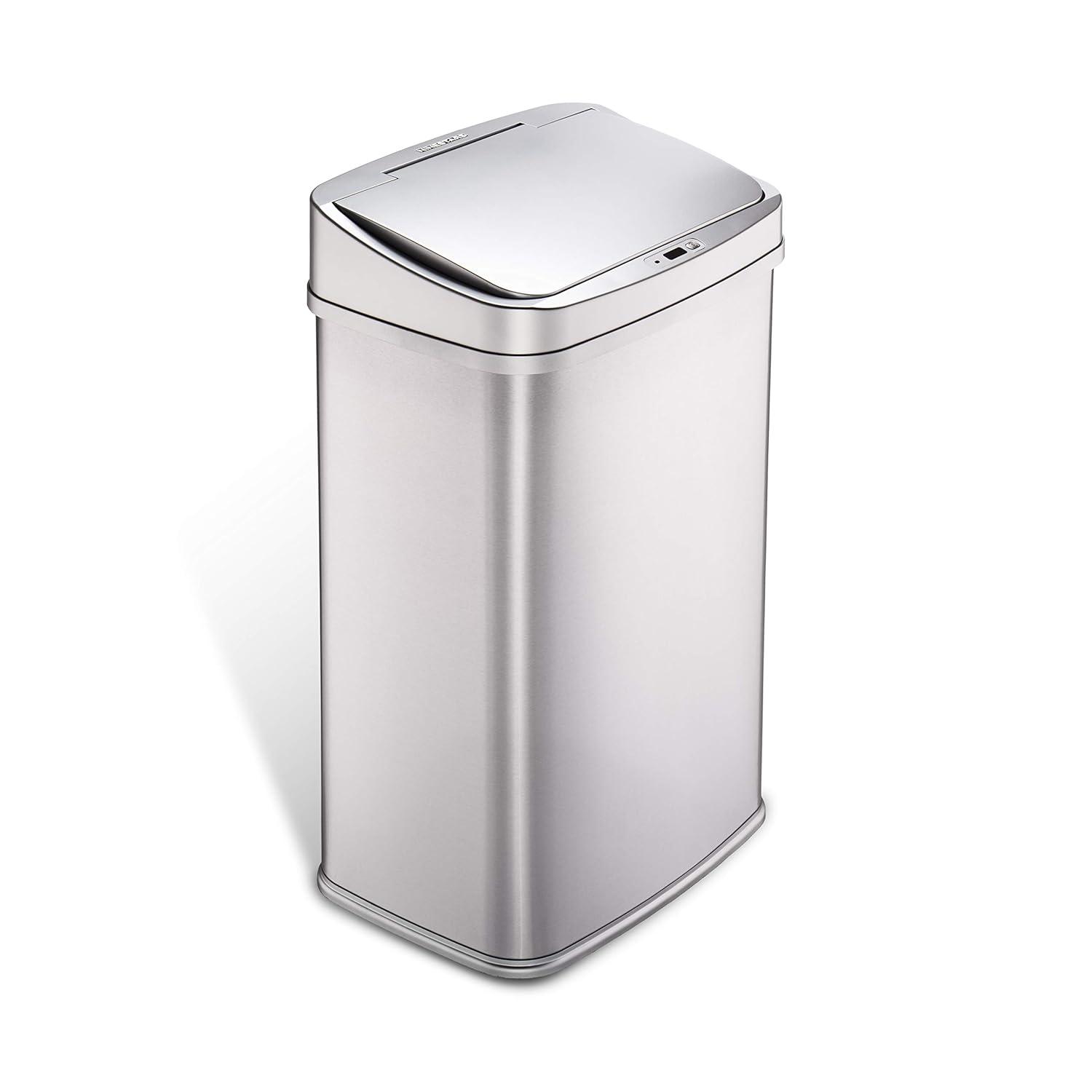 Nine Stars 13.2 Gallon Stainless Steel Motion Sensor Trash Can