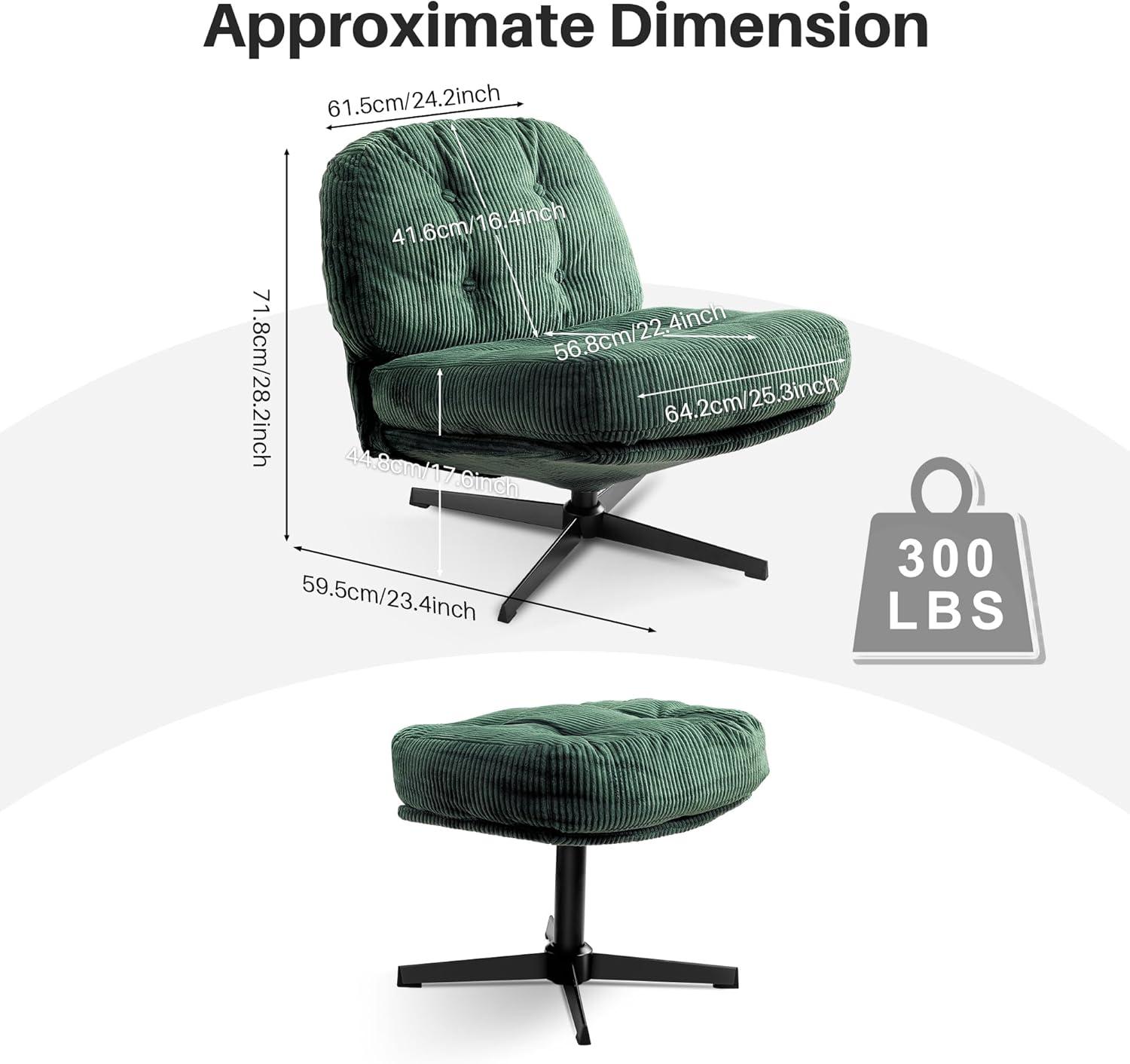 Red Barrel Studio® Hardyal Upholstered Swivel Accent Chair with Ottoman