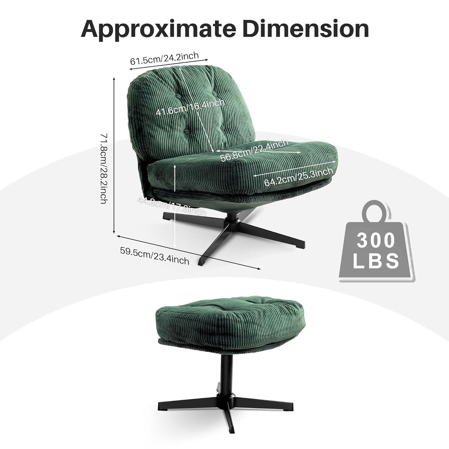 Red Barrel Studio® Hardyal Upholstered Swivel Accent Chair with Ottoman