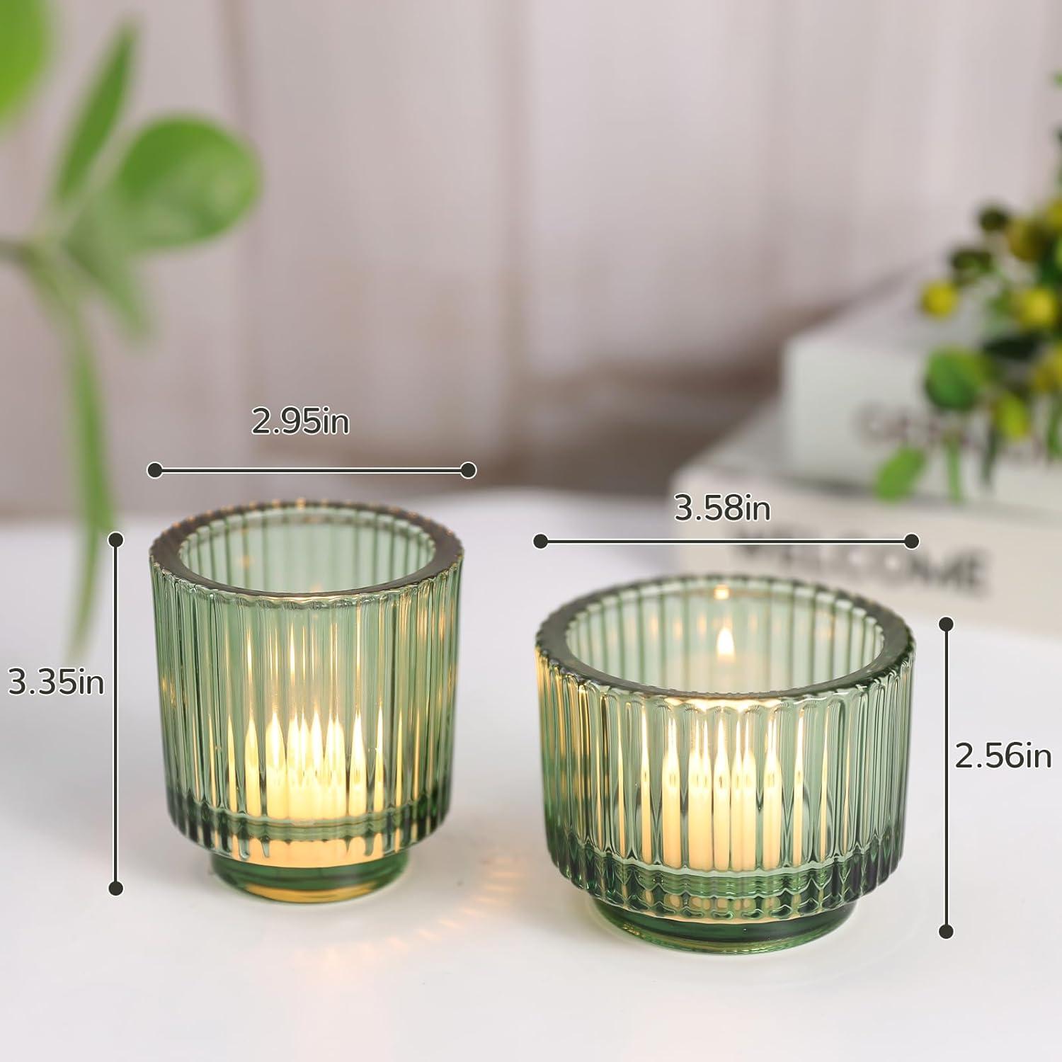 Ribbed Glass Votive Candle Holder (Set of 6)