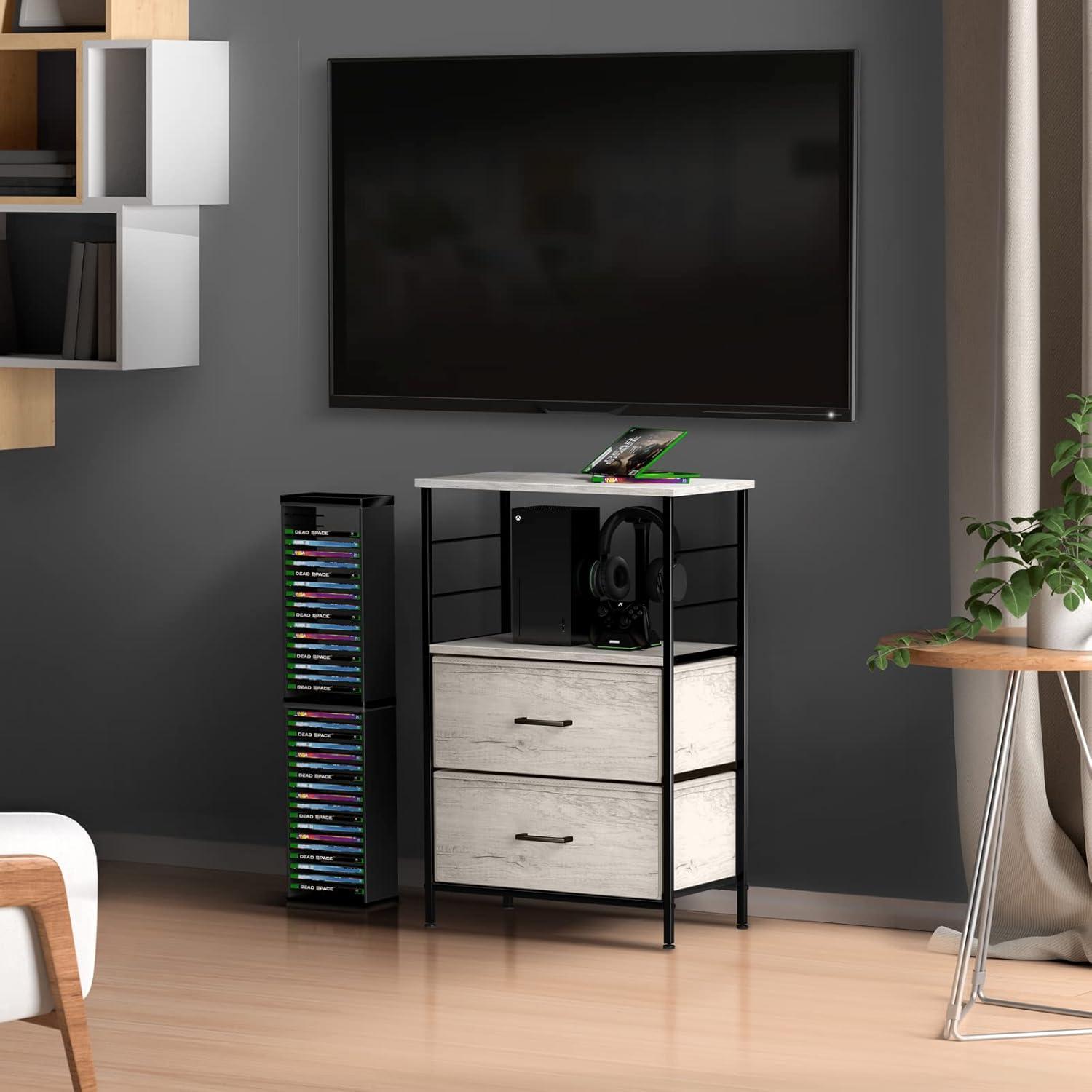 Sorbus Sorbus 1 Drawer and Shelves Nightstand with Steel Frame, Wood Top & Fabric Bins