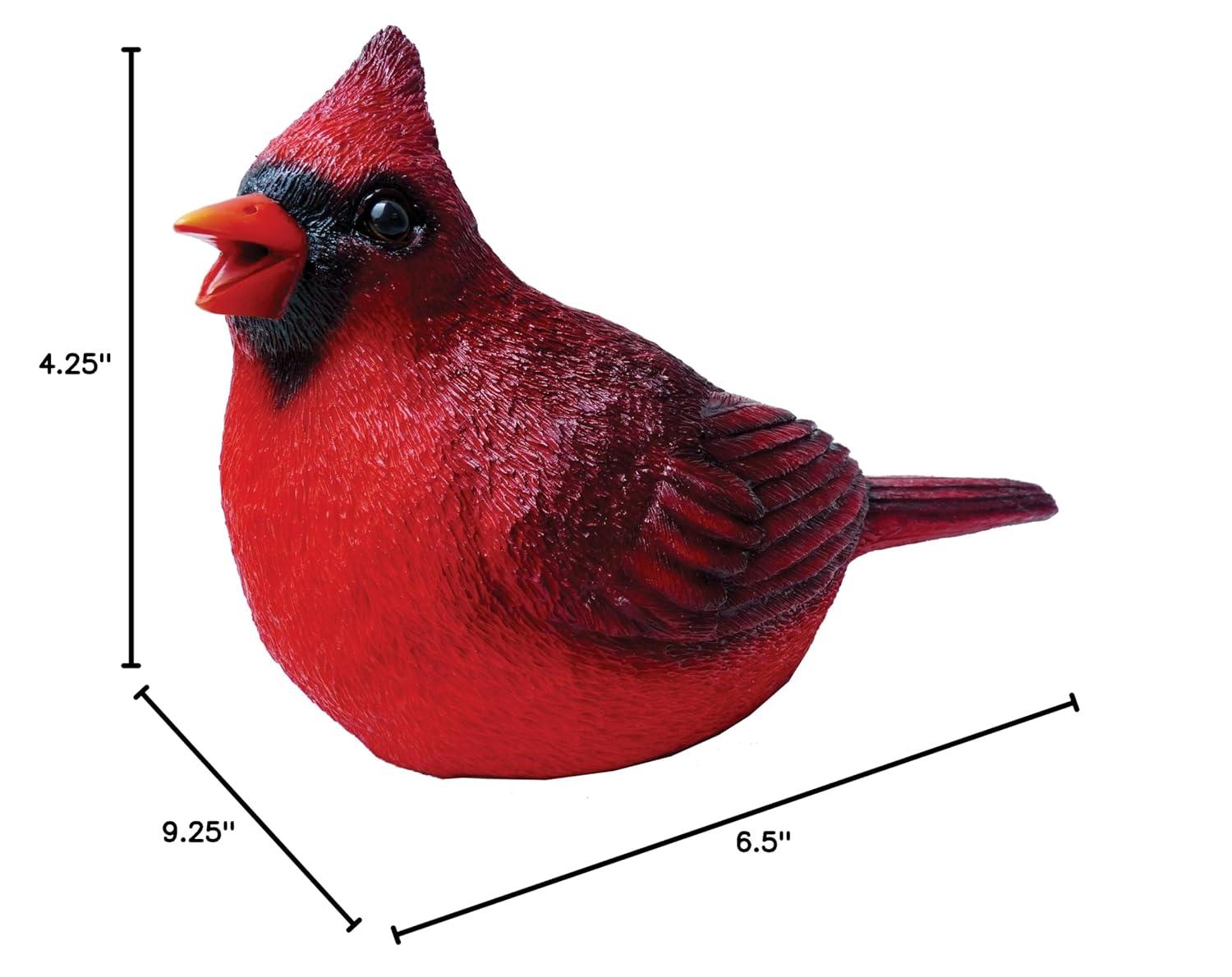 BFG Supply Chirper Cardinal Statue by Michael Carr Designs - Outdoor Bird Figurine for Gardens, patios and lawns (80035), Red