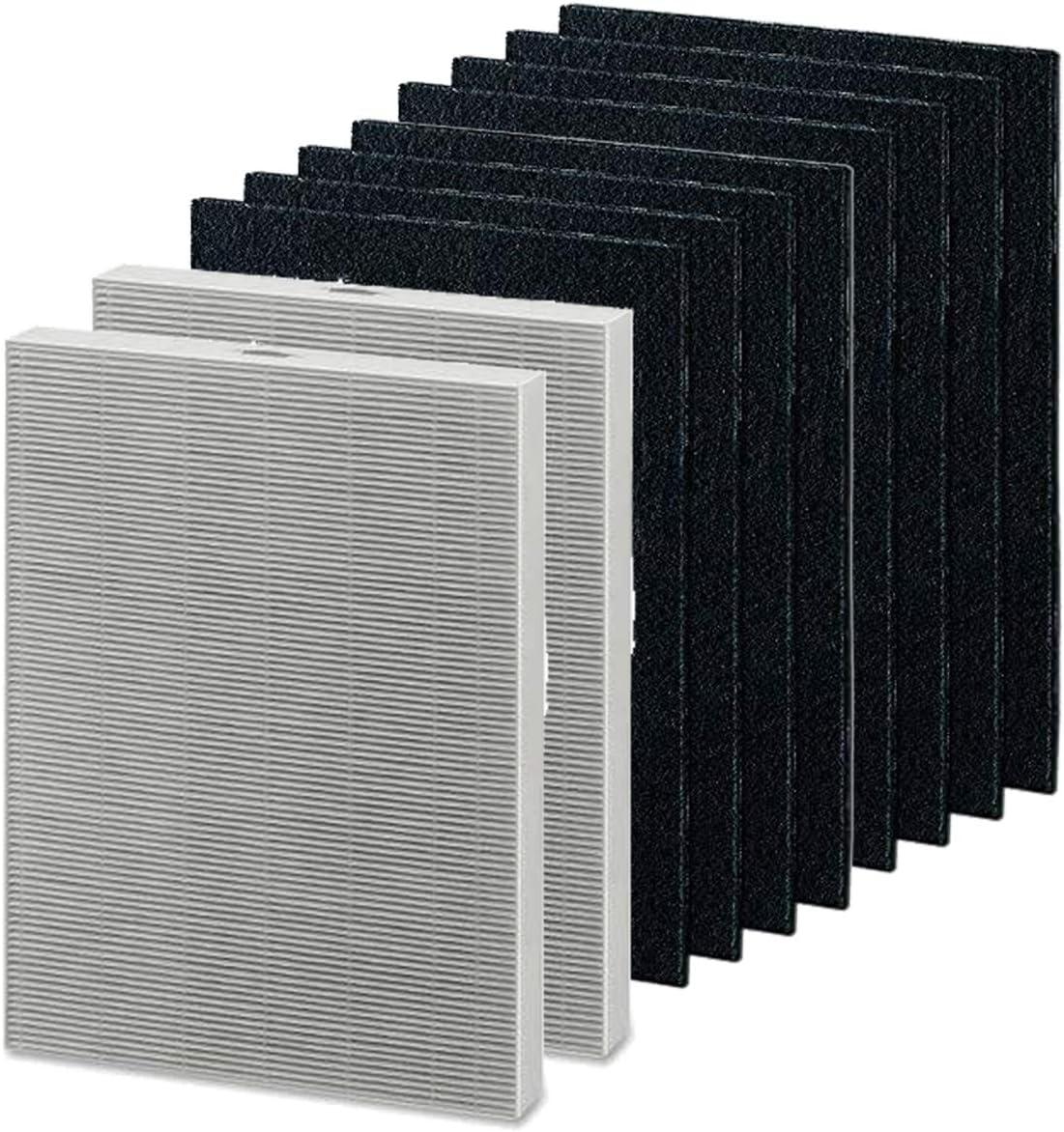 Merchandise Mecca Replacement 2 HEPA Air Filters and 8 Carbon Pre-Filters Compatible with Fellowes AeraMax 200 Purifier Model 190/200/DB55/DX55. Compared to Part 9287101