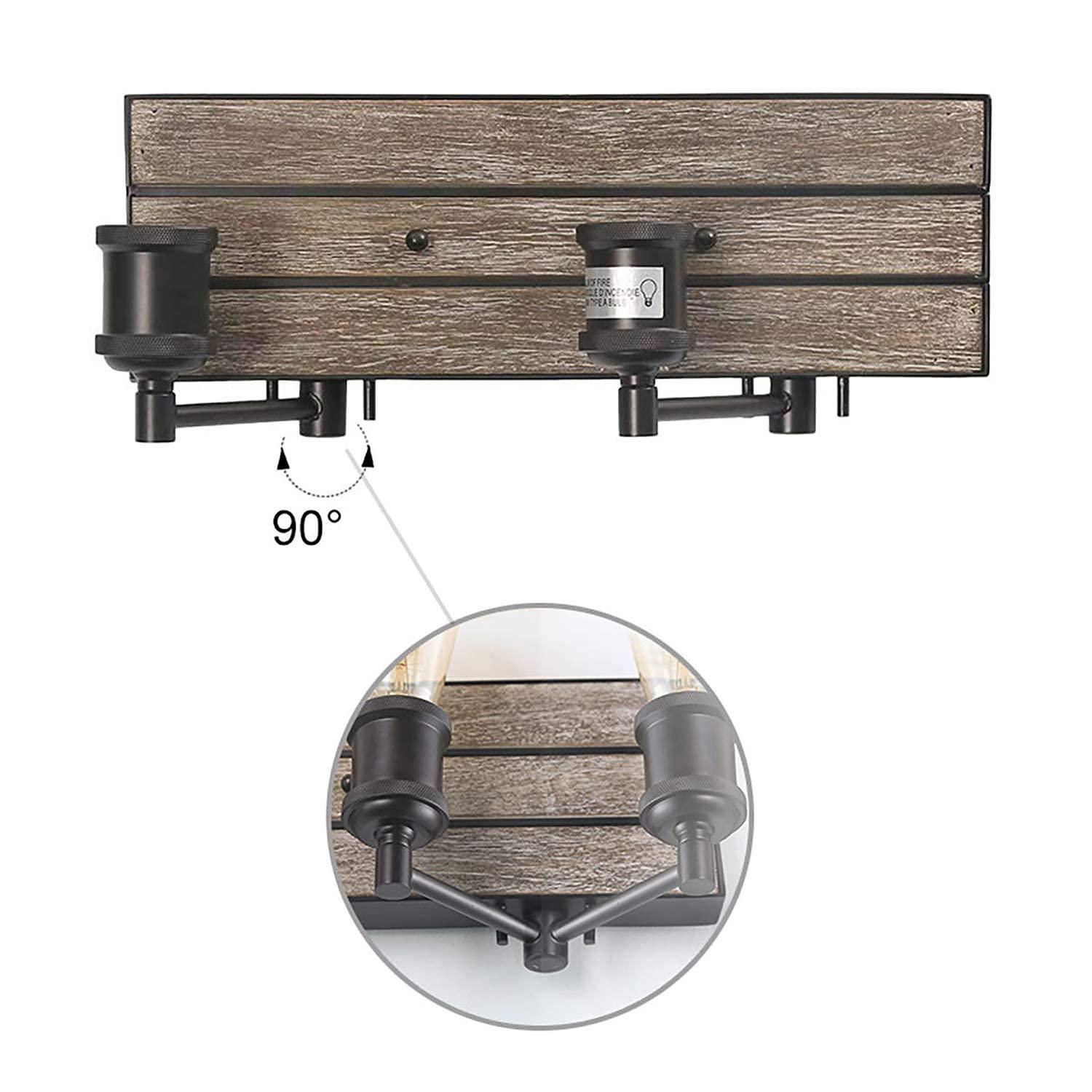 LNC 2-Light Vanity Lights Rustic Wall Sconces Wood Indoor Wall Lights