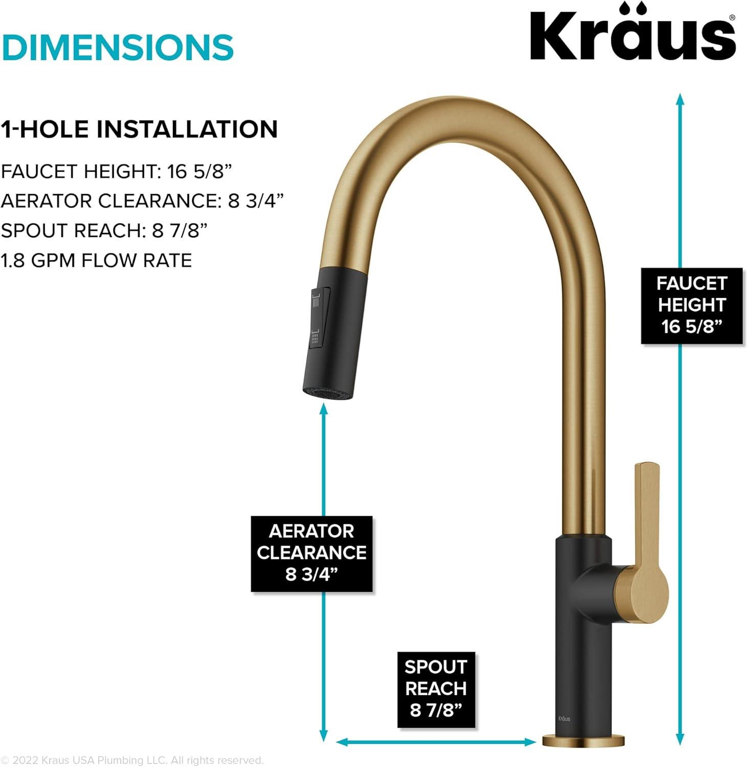 KRAUS Oletto Single Handle Pull Down Kitchen Faucet