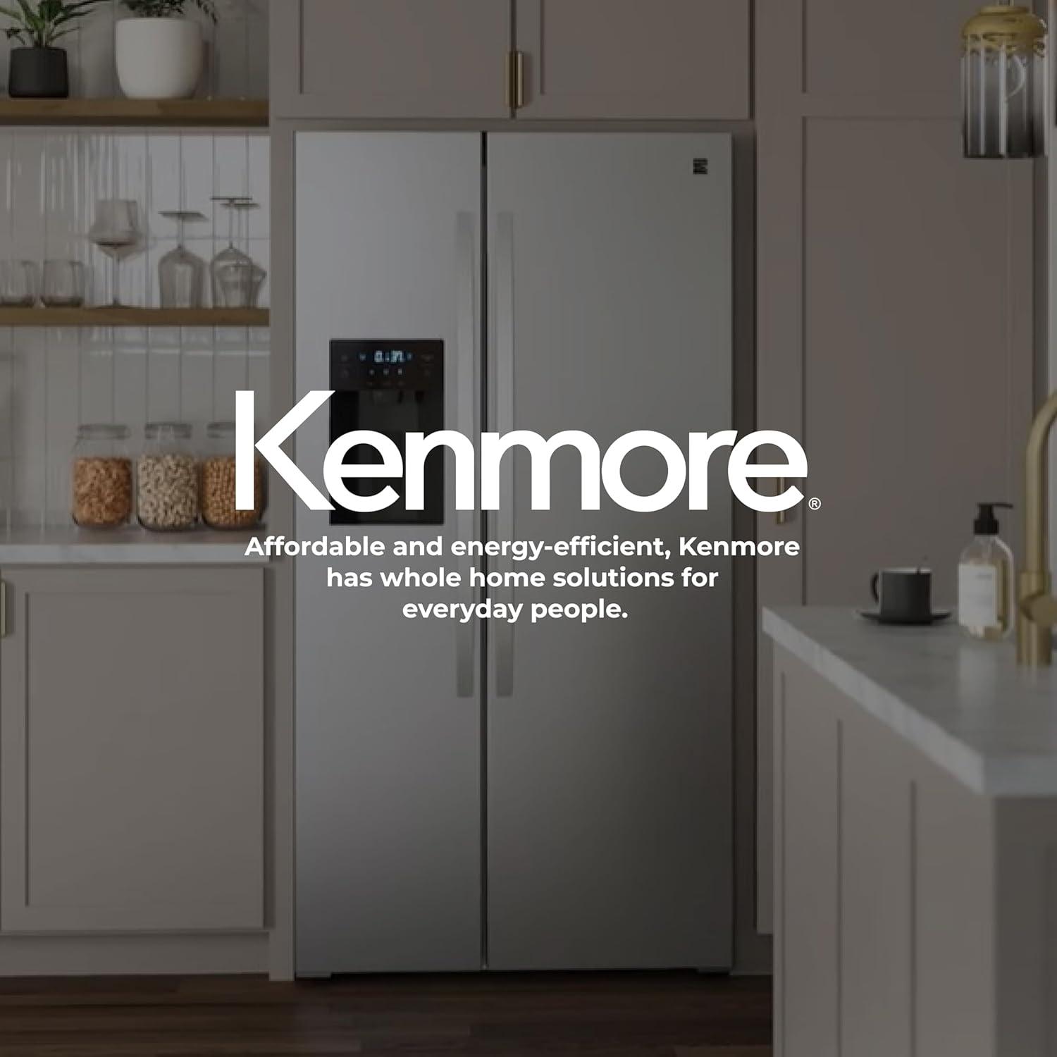 Kenmore 20 Cu. ft. 36-inch Depth Side-by-Side ENERGY STAR® Refrigerator/Freezer, Stainless Steel